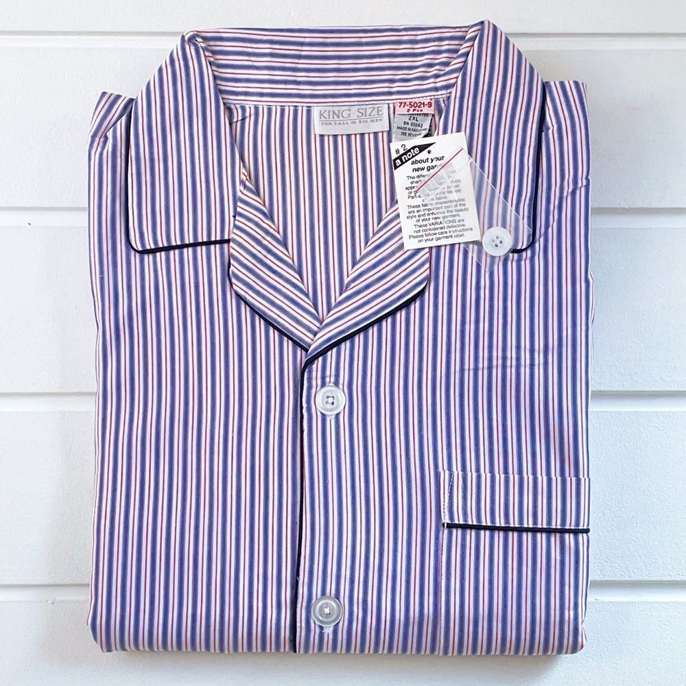 King Size Big & Tall Striped 2 Piece Pajama Set Size 2XL New With Tags